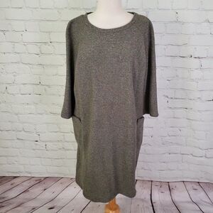 MANGO 𝅺VIOLETA Gray Taupe Tweed Dress M